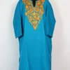 Blue Hina Pheran in Cashmilon Wool with Aari Embroidery