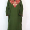 Iqra Aari Work Dark Green Pheran in Cashmilon Wool
