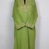 Green Ishaa Aari Work Pheran in Tweed