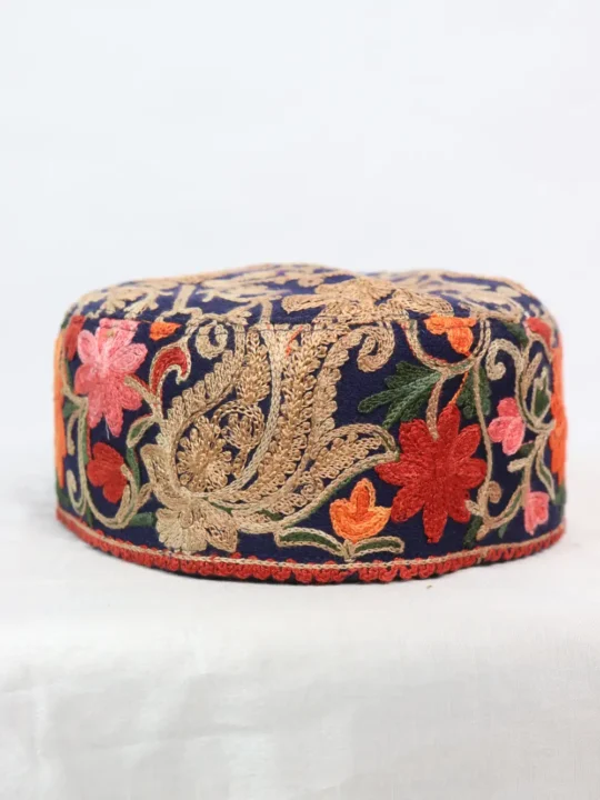 Blue Haji Farooq Wool Aari Embroidery Men’s Cap