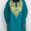 Anaya Cashmilon Wool Sea Green Short Kurti with Aari Embroidery