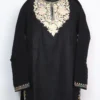 Naaz Cashmilon Short Woolen Black Kurti with Pockets | Aari Embroidery