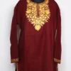 Munizah Cashmilon Short Woolen Kurti with Aari Work with Pockets