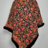 Fur Poncho in Zoon Black Cashmilon Wool with Jaal Aari Work
