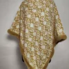 Brown Cashmilon Chand Fur Poncho with Jaal Aari Work