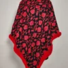 Funkaar Aari Embroidered Jaal Black Cashmilon Wool Fur Poncho