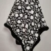 Mahan Fur Poncho in Black Cashmilon with Jaal Aari Work