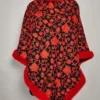 Black Khoosurat Cashmilon Fur Poncho - Jaal Aari Embroidery