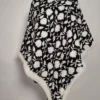 Jaal Aari Work Mulayam Fur Poncho in Black Cashmilon Wool