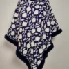 Blue Cashmilon Aari Embroidery Fur Poncho in Jaal Style