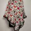White Cashmilon Wool Fur Poncho with Jaal Aari Work