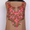 Beige 2pc Suit in Cashmilon Wool with Aari Work