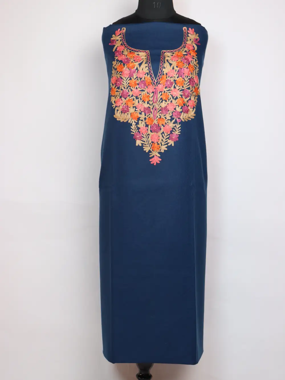 2pc Navy Blue Suit in Cashmilon Wool with Aari Embroidery