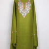 Olive Hand Aari Embroidery Yasira 3pc Suit in Wool