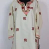 White Cashmilon Wool Kurti with Sozni Aari Work