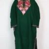 Zehraan Dark Green Aari Work Pheran in Cashmilon Wool
