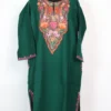 Dark Green Aari Work Haseen Pheran in Cashmilon Wool