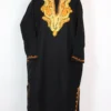 Black Roshan Pheran in Cashmilon Wool with Badam Aari Embroidery