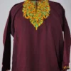 Aari Work Maroon Cashmilon Wool Short Pheran