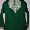 Aari Work Cashmilon Dark Green Mehnoor Short Pheran