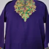Dark Blue Mahira Cashmilon Wool Aari Embroidery Short Pheran