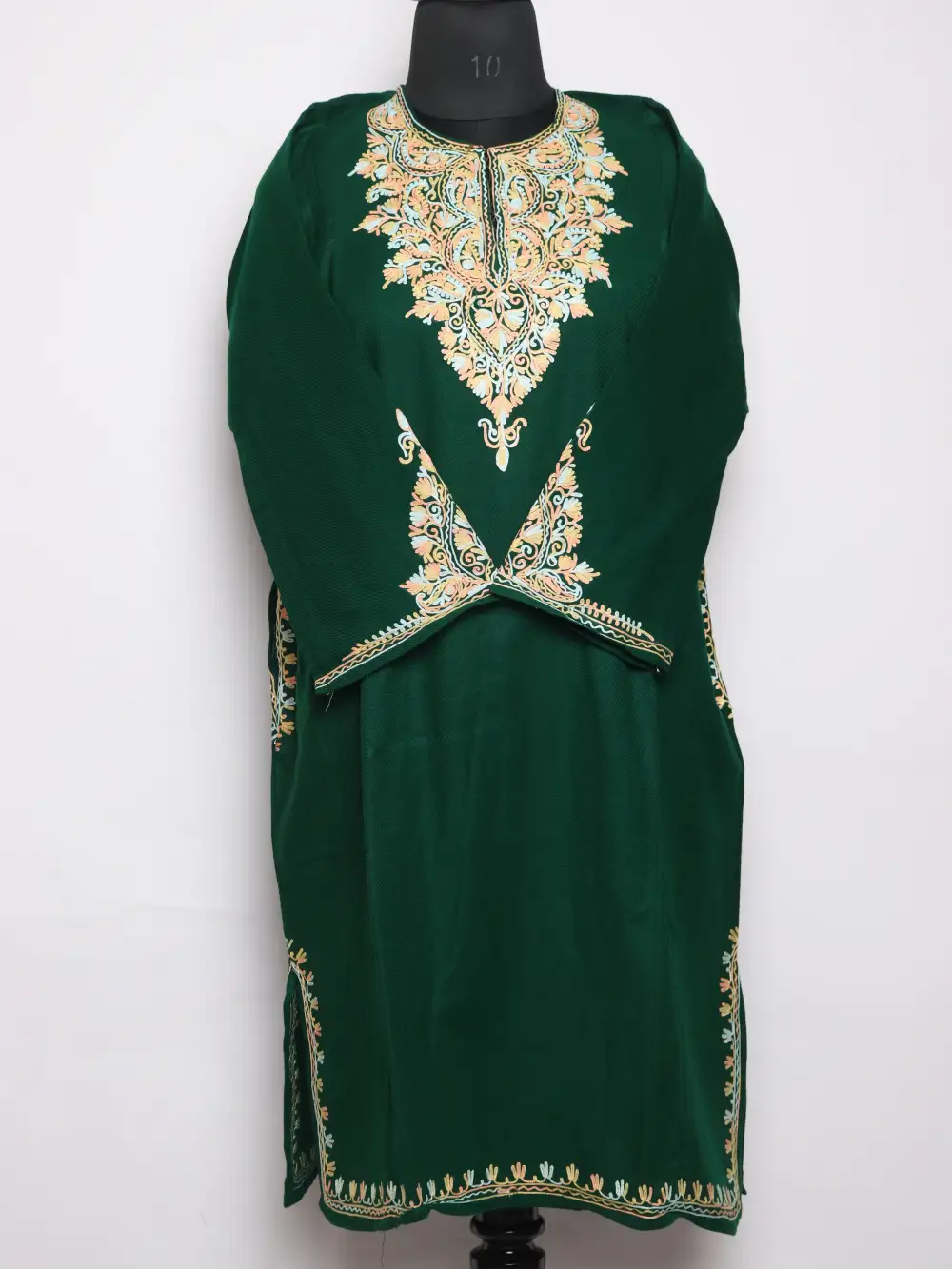 Aari Embroidered Fancy Sleeve Pheran in Cashmilon Wool Zulekha