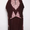 Brown Pheran with Aari Embroidered Fancy Sleeve in Cashmilon Wool Afsheen