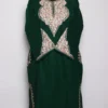 Aari Work Dark Green Pheran with Fancy Sleeve in Cashmilon Wool Laila