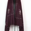 Purple Cashmilon Shawl for Women with Kashmiri Hand Sozni Embroidery