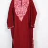 Maroon Hafizah Kashmiri Aari Work Pheran in Cashmilon
