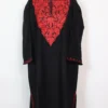 Black Kashmiri Chinar Aari Work Pheran in Cashmilon