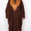 Kaabil Cashmilon Dark Brown Pheran with Aari Embroidery