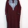 Mahir Aari Embroidery Cashmilon Wool Wine Pheran