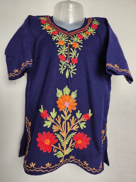 Aari Work Dark Blue Cashmilon Wool Hafizah Pheran