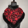 Kids Black Fur Poncho in Cashmilon Wool with Pakeez Aari Embroidery