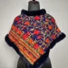 Blue Hafizah Kids Poncho in Cashmilon Wool with Aari Embroidery