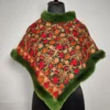 Aari Embroidery Green Cashmilon Wool Kids Poncho