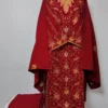 Cashmilon Wool Sozni Work Maroon 3pc Pheran Naheed