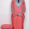 Dilruba Pink Kurti Set in Cashmilon Wool with Sleeve Aari Work