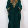Sea Green Velvet Dabka Embroidery Qoraab Pheran