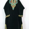 Dark Green Velvet Dabka Work Qoraab Pheran from Kashmir