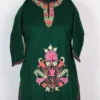 Kids Dark Green Cashmilon Winter Wear with Aari Work (7-8years)