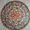 Beautiful Kashmiri Round Carpet Rug with Hand Chain Stitch Embroidery 4 Feet