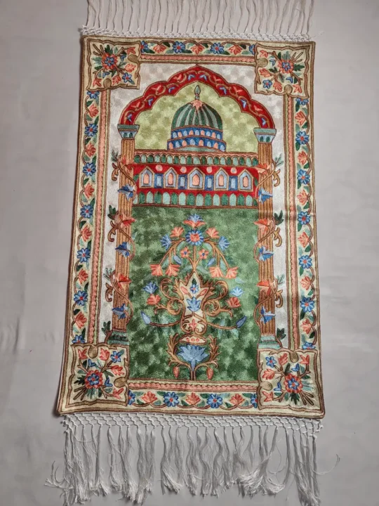 Prayer Mat with Kashmiri Hand Chain Stitch Embroidery