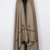 Grey Cashmilon Wool Mens Shawl with Hand Sozni Work