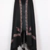 Mens Shawl in Black Cashmilon Wool with Hand Sozni Work