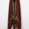 Kashmiri Mens brown Shawl Cashmilon Wool with Hand Sozni Work