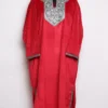 Balqees Loose Red Zari Tilla Embroidered Pheran in Velvet