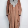 Shifa Velvet Brown Loose Pheran with Zari Tilla Embroidery