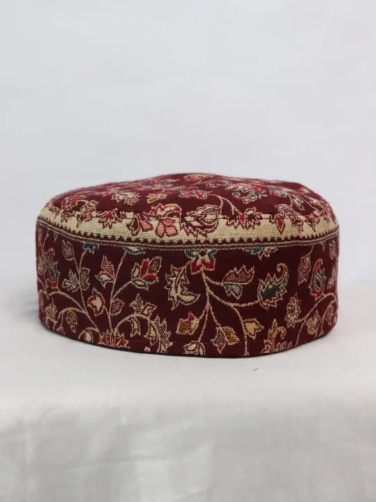Shafqat Maroon Kashmiri Kani Cap